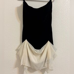 ASOS Black and Cream Asymmetrical Dress
